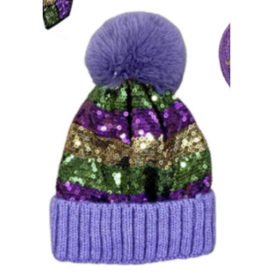 Mardi Gras Sequin Beanie