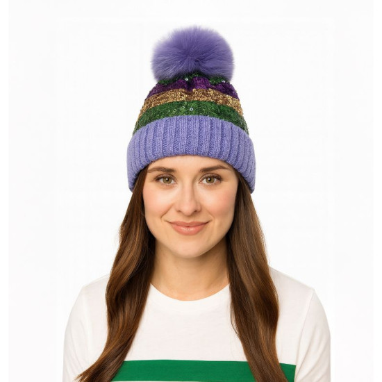 Mardi Gras Sequin Beanie