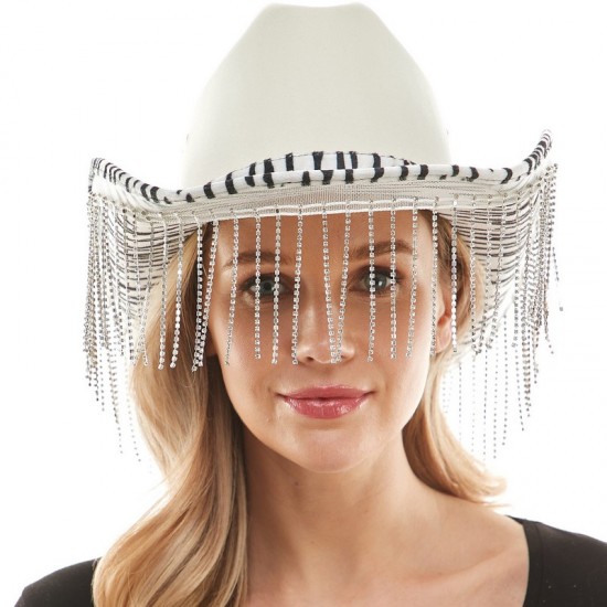 Zebra Fringe Cowboy Hat Zebra Fringe Cowboy Hat