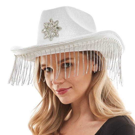Snowflake Gem Fringe Cowboy Hat