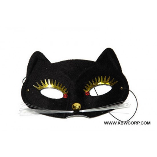 Black Cat Mask with Whiskers