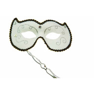 White Masquerade Stick Mask
