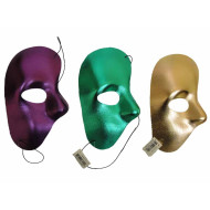 Mardi Gras Phantom Half Masks - Assorted