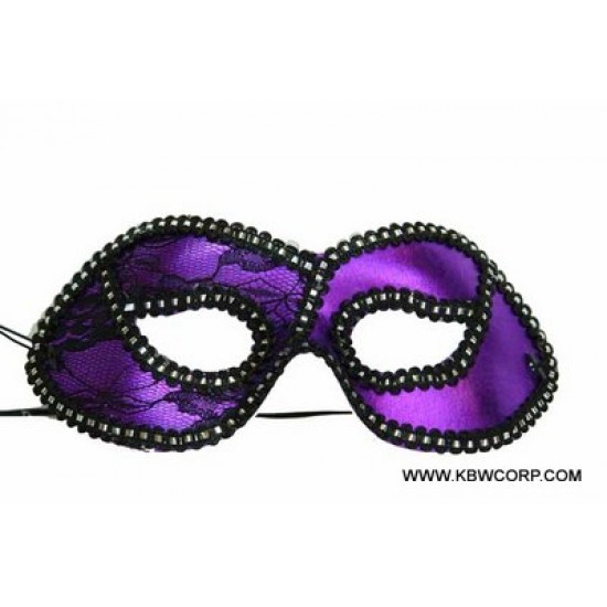Purple Lace Overlay Masquerade Mask