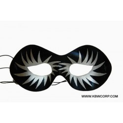 Black Flame Eye Masquerade Mask