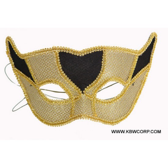 Gold Harlequin Masquerade Mask