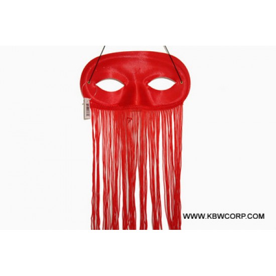 Red Fringe Masquerade Mask
