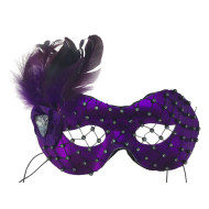 Purple Feather & Gem Mask