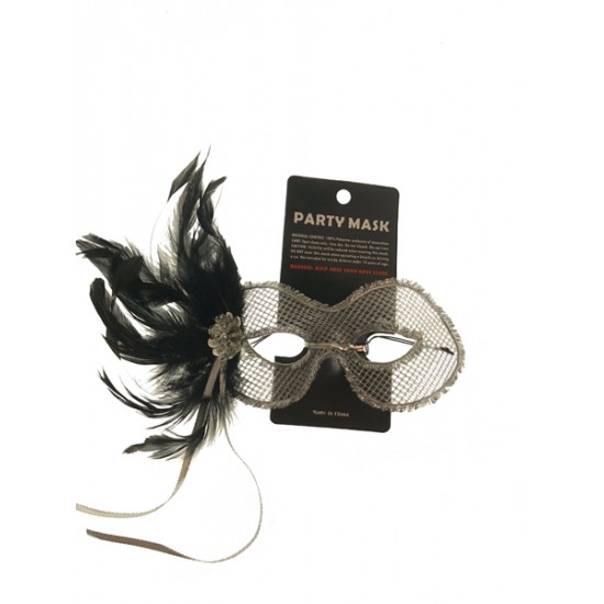 Black Feather Mesh Party Mask