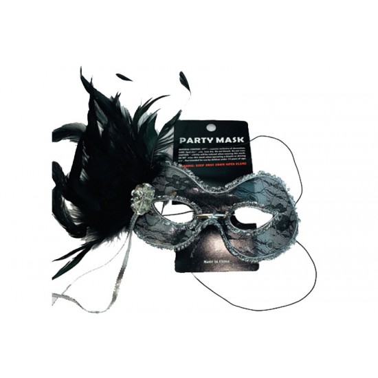 Black Feather Lace Party Mask