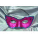 Hot Pink Masquerade Mask with Sequin Trim