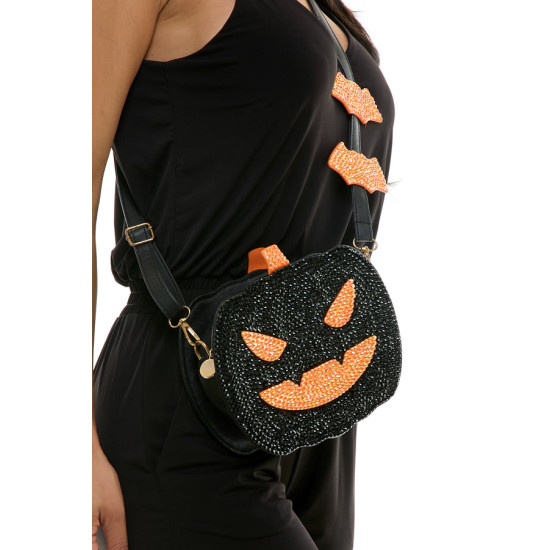 Black Sequin Pumpkin Crossbody Black Sequin Pumpkin Crossbody