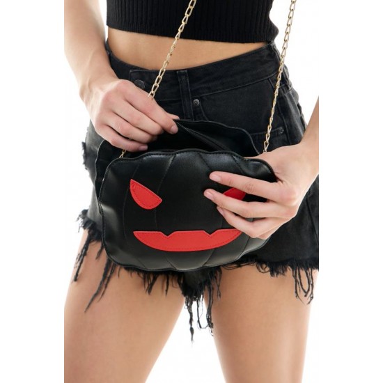 Black Pumpkin Face Crossbody Black Pumpkin Face Crossbody