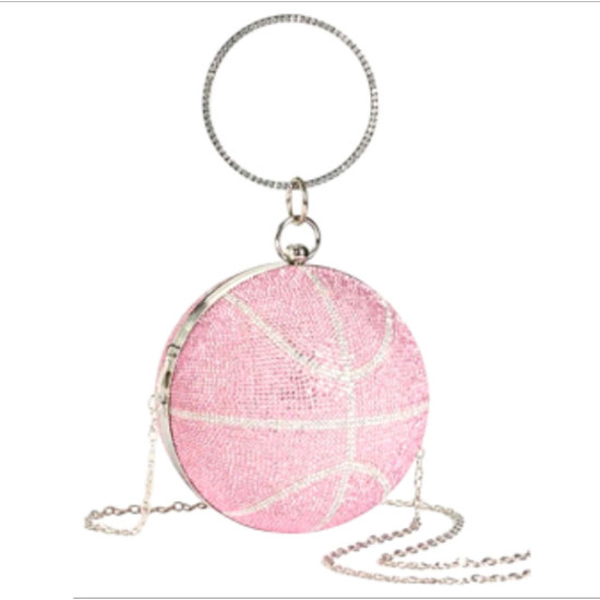 Pink Rhinestone Basketball Clutch Pink Rhinestone Basketball Clutch