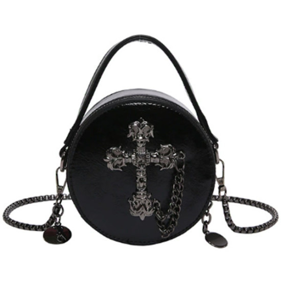Black Gothic Cross Mini Crossbody Bag
