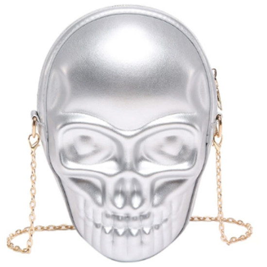Metallic Skull Crossbody Bag