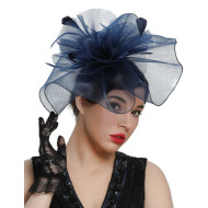 Navy Mesh Fascinator Hat