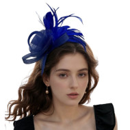 Royal Blue Feather Fascinator Headband
