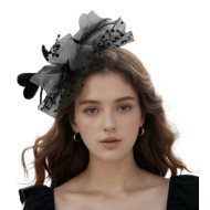 Black Veil Feather Fascinator Headband Black Veil Feather Fascinator Headband