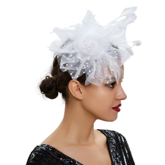 White Fascinator