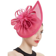 Hot Pink Floral Brim Fascinator