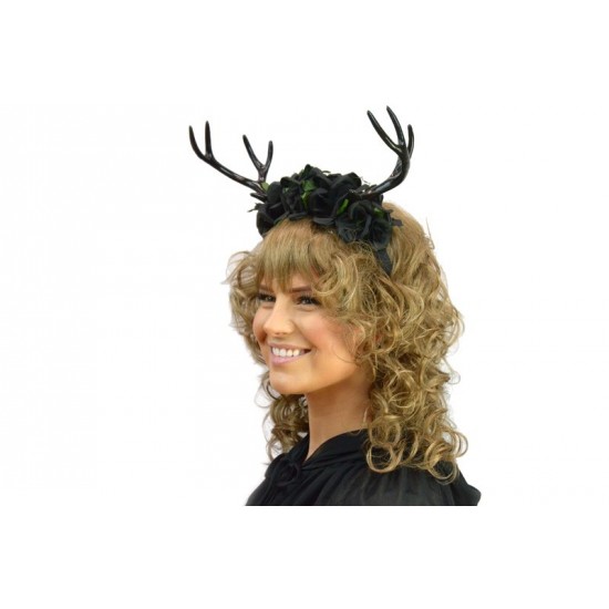 Black Rose Antler Headband