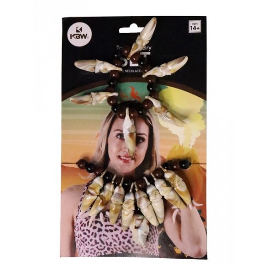 Cave Girl Tooth Necklace & Bracelet Set