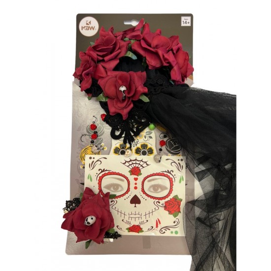 Red Rose Day of the Dead Accessory Kit