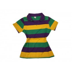 Women's Mardi Gras Fitted Polo Shirt - Large Women's Mardi Gras Fitted Polo Shirt - Large