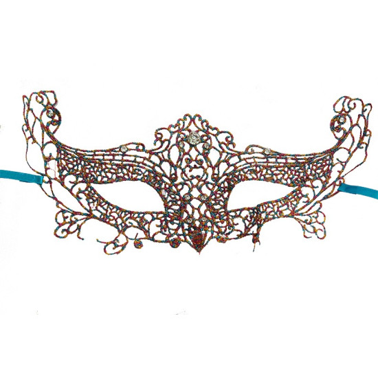 Rainbow Filigree Lace Mask