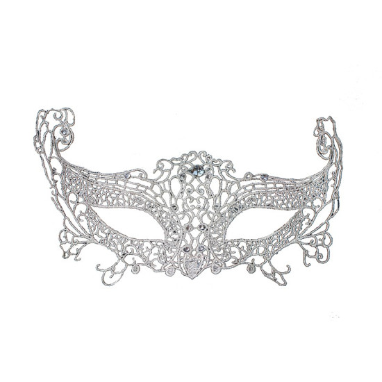 White Filigree Lace Mask