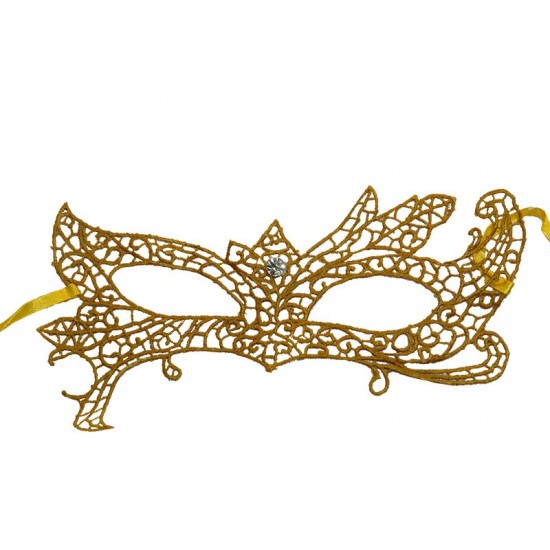 Yellow Bat Lace Mask