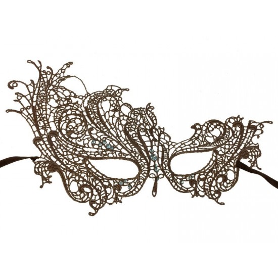 Brown Swan Lace Mask