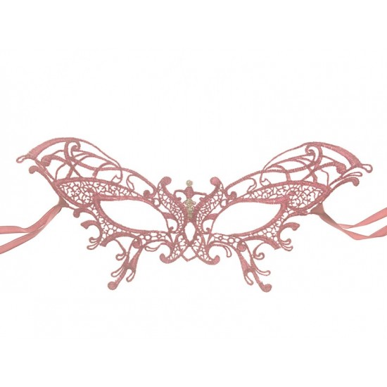 Pink Butterfly Wing Lace Mask