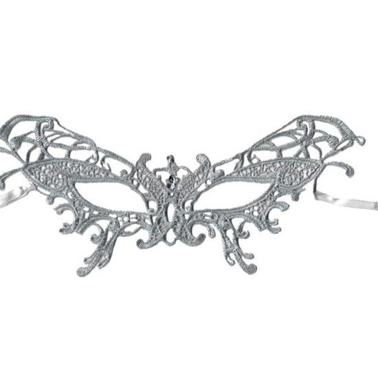 Silver Butterfly Wing Lace Mask