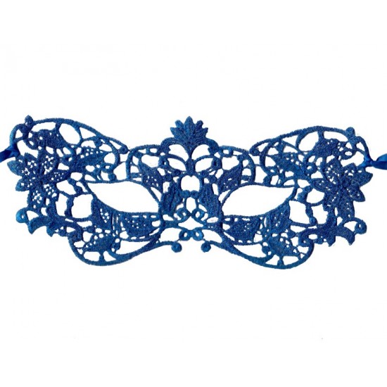 Blue Floral Lace Mask