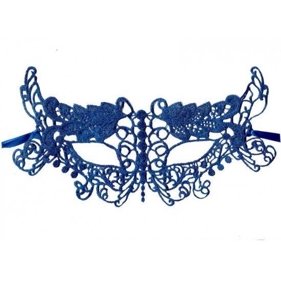 Blue Leaf Lace Mask