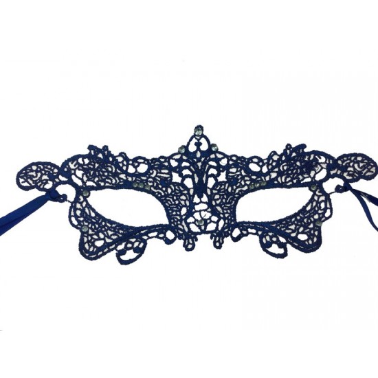 Blue Elegant Lace Mask
