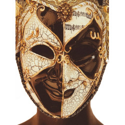 Black & Gold Venetian Jester Mask