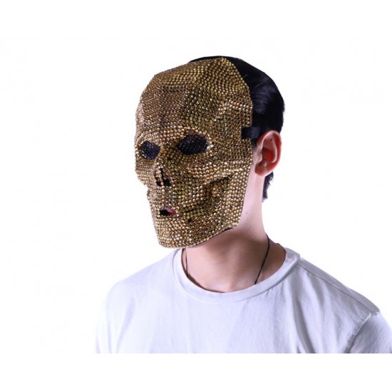 Gold Rhinestone Skull Mask Gold Rhinestone Skull Mask