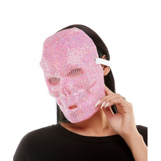 Pink Rhinestone Skull Mask Pink Rhinestone Skull Mask