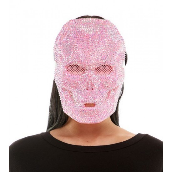 Pink Rhinestone Skull Mask Pink Rhinestone Skull Mask