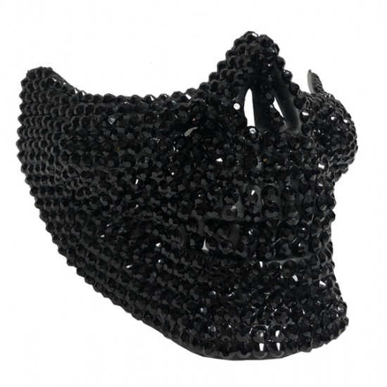 Black Rhinestone Skull Half Mask Black Rhinestone Skull Half Mask