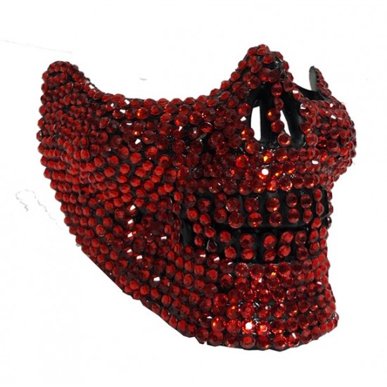 Red Rhinestone Skull Half Mask Red Rhinestone Skull Half Mask