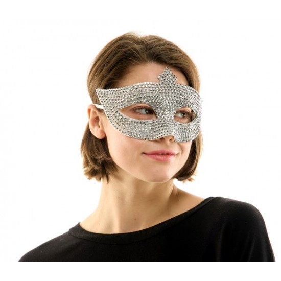 Silver Rhinestone Masquerade Mask Silver Rhinestone Masquerade Mask