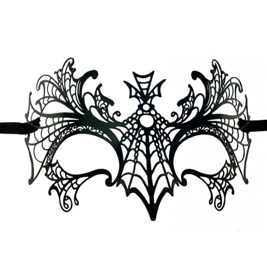 Black Spiderweb Metal Masquerade Mask