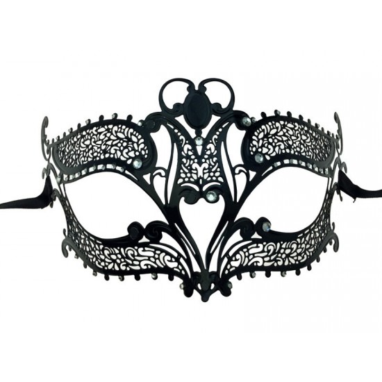 Black Filigree Metal Masquerade Mask