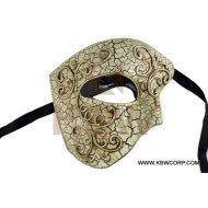 Silver Black Baroque Phantom Half Mask