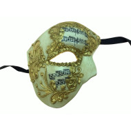 Gold Baroque Music Half Face Mask
