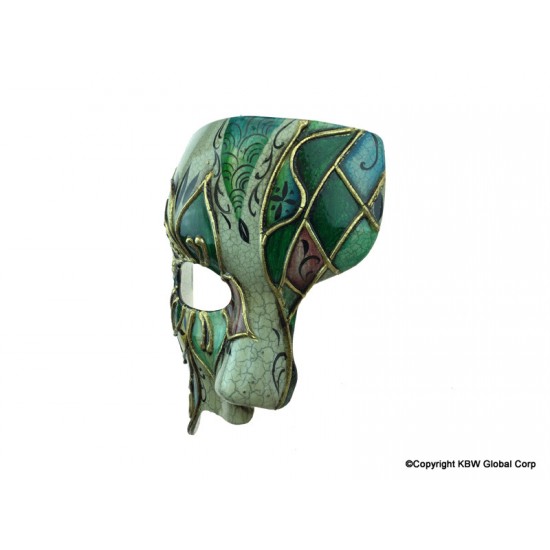 Green Artful Venetian Mask
